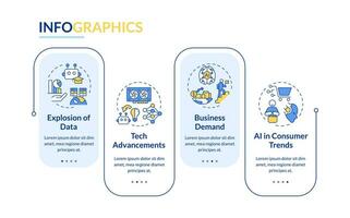 2D AI engineer vector infographics template with thin line icons concept, data visualization with 4 steps, process timeline chart.