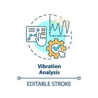 2D editable multicolor icon vibration analysis concept, simple isolated vector, predictive maintenance thin line illustration. vector