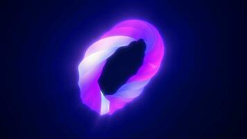 Abstract purple energy magic bright glowing spinning ring of lines, background video