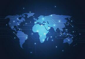 Global network connection. World map point and line composition concept of global business. Vector Illustration