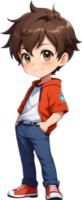 adorabile cartone animato ragazzo, dolce ragazzo carattere, carino bambino avatar ai generativo png