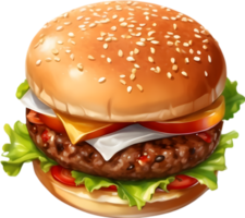 Cheeseburger, Veggie burger, Bacon burger ai generative png