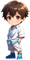 adorabile cartone animato ragazzo, dolce ragazzo carattere, carino bambino avatar ai generativo png