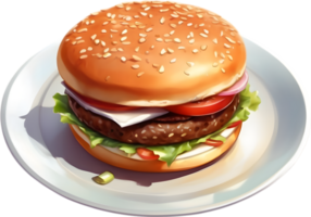 cheeseburger, végétarien Burger, Bacon Burger, un barbecue Burger, ai génératif png