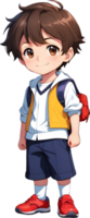 adorabile cartone animato ragazzo, dolce ragazzo carattere, carino bambino avatar ai generativo png