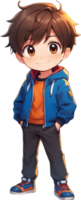 adorabile cartone animato ragazzo, dolce ragazzo carattere, carino bambino avatar ai generativo png