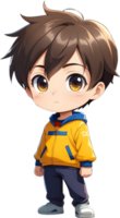 adorabile cartone animato ragazzo, dolce ragazzo carattere, carino bambino avatar ai generativo png