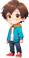 adorabile cartone animato ragazzo, dolce ragazzo carattere, carino bambino avatar ai generativo png