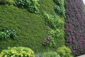 Vertical garden wall. background. AI Generative Pro Photo