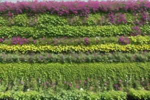 Vertical garden wall. background. AI Generative Pro Photo