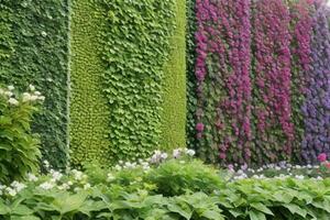 Vertical garden wall. background. AI Generative Pro Photo