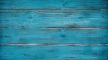 wood background. blank turquoise color wall with space for graphic design element. generative AI photo