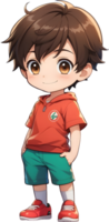 Adorable cartoon boy, sweet kid character, cute child avatar ai generative png