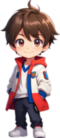 adorabile cartone animato ragazzo, dolce ragazzo carattere, carino bambino avatar ai generativo png