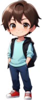 adorable dibujos animados chico, dulce niño personaje, linda niño avatar ai generativo png