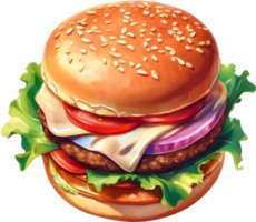 hamburguesa con queso, vegetariano hamburguesa, tocino hamburguesa ai generativo png