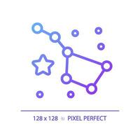 Constellation pixel perfect gradient linear vector icon. Night sky. Star chart. Big dipper. Celestial navigation. Thin line color symbol. Modern style pictogram. Vector isolated outline drawing