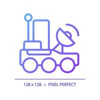 Lunar rover pixel perfect gradient linear vector icon. Moon mission. Robotic vehicle. Space transport. Thin line color symbol. Modern style pictogram. Vector isolated outline drawing