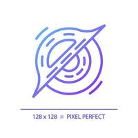 Black hole pixel perfect gradient linear vector icon. Gravity well. Deep space. Cosmic mystery. Scientific discovery. Thin line color symbol. Modern style pictogram. Vector isolated outline drawing