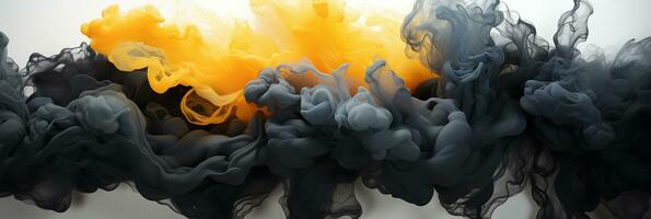 Abstract Graphic motion on background, creative waves of black smoke, AI Generative photo
