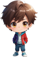 Adorable cartoon boy, sweet kid character, cute child avatar ai generative png