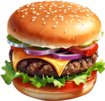 cheeseburger, végétarien Burger, Bacon Burger, un barbecue Burger, ai génératif png