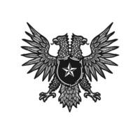 hand drawn Double Headed Eagle Crest vector