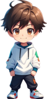 adorabile cartone animato ragazzo, dolce ragazzo carattere, carino bambino avatar ai generativo png