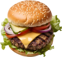 cheeseburger, veggie hamburger, Bacon hamburger, bbq hamburger, ai generativo png
