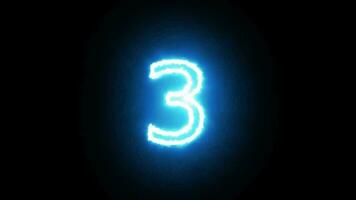 Glowing Count Numbers Digital Rendering video