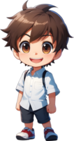 adorabile cartone animato ragazzo, dolce ragazzo carattere, carino bambino avatar ai generativo png