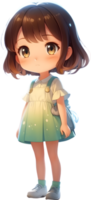 Adorable cartoon girl, sweet kid character, cute child avatar, lovable young girl ai generative png