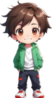 adorabile cartone animato ragazzo, dolce ragazzo carattere, carino bambino avatar ai generativo png