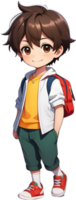 adorabile cartone animato ragazzo, dolce ragazzo carattere, carino bambino avatar ai generativo png