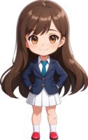 Adorable cartoon girl, sweet kid character, cute child avatar, lovable young girl ai generative png