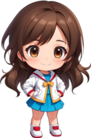 Adorable cartoon girl, sweet kid character, cute child avatar, lovable young girl ai generative png