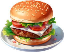 Cheeseburger, Veggie burger, Bacon burger, BBQ burger, ai generative png