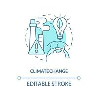 Editable climate change linear concept, isolated vector, blue thin line icon representing carbon border adjustment. vector