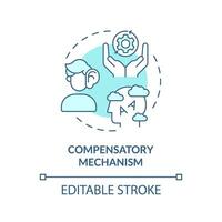 2D editable blue icon compensatory mechanism concept, simple isolated vector, dyslexia thin line illustration. vector