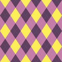 Argyle seamless pattern,purple tone and yellow background. geometric pattern for clothing, wrapping paper, Vector illustration.