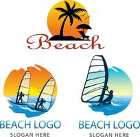 Vector beach logo template design