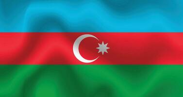 Flat Illustration of Azerbaijan flag. Azerbaijan flag design. Azerbaijan wave flag. vector