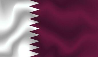 Flat Illustration of Qatar flag. Qatar flag design. Qatar wave flag. vector