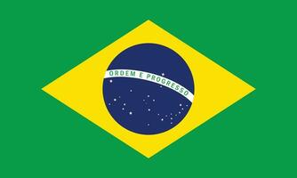 Flat Illustration of Brazil flag. Brazil flag design. vector