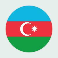 Azerbaijan flag vector icon design. Azerbaijan circle flag. Round of Azerbaijan flag.