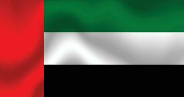 Flat Illustration of United Arab Emirates flag. United Arab Emirates flag design. United Arab Emirates wave flag. vector