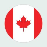 Canada flag vector icon design. Canada circle flag. Round of Canada flag.