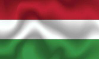 Flat Illustration of Hungary flag. Hungary flag design. Hungary Wave flag. vector