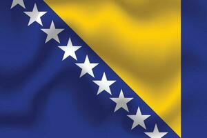 Flat Illustration of Bosnia and Herzegovina flag. Bosnia and Herzegovina flag design. Bosnia and Herzegovina Wave flag. vector