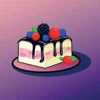 Vector illustration of berry cake.